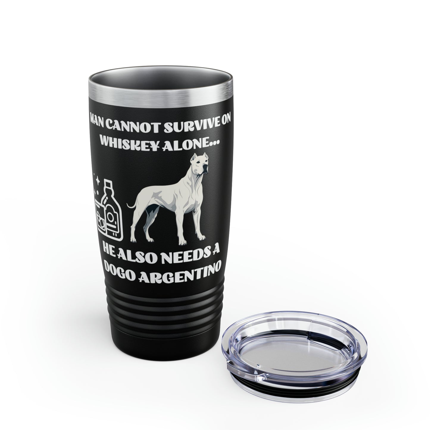 Man Cannot Survive On Whiskey Alone Ringneck Tumbler, 20oz