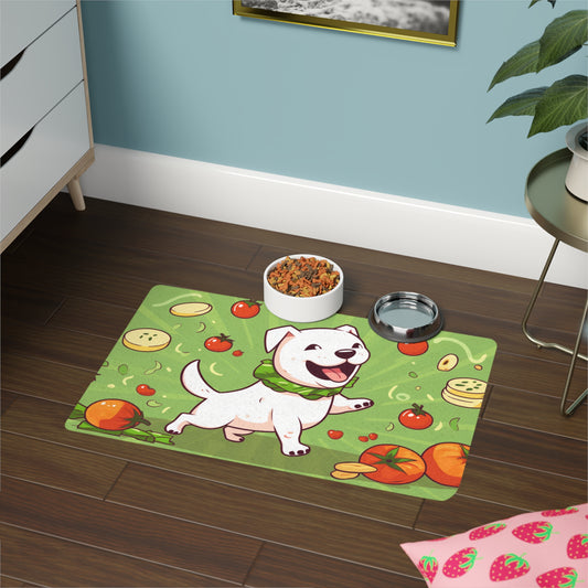 Anime Dogo Argentino Raw Food Pet Food Mat (12x18)