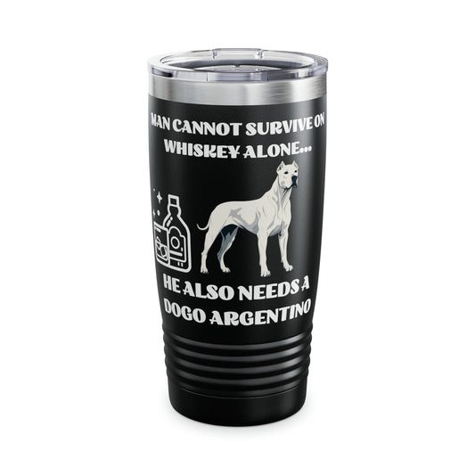 Man Cannot Survive On Whiskey Alone Ringneck Tumbler, 20oz