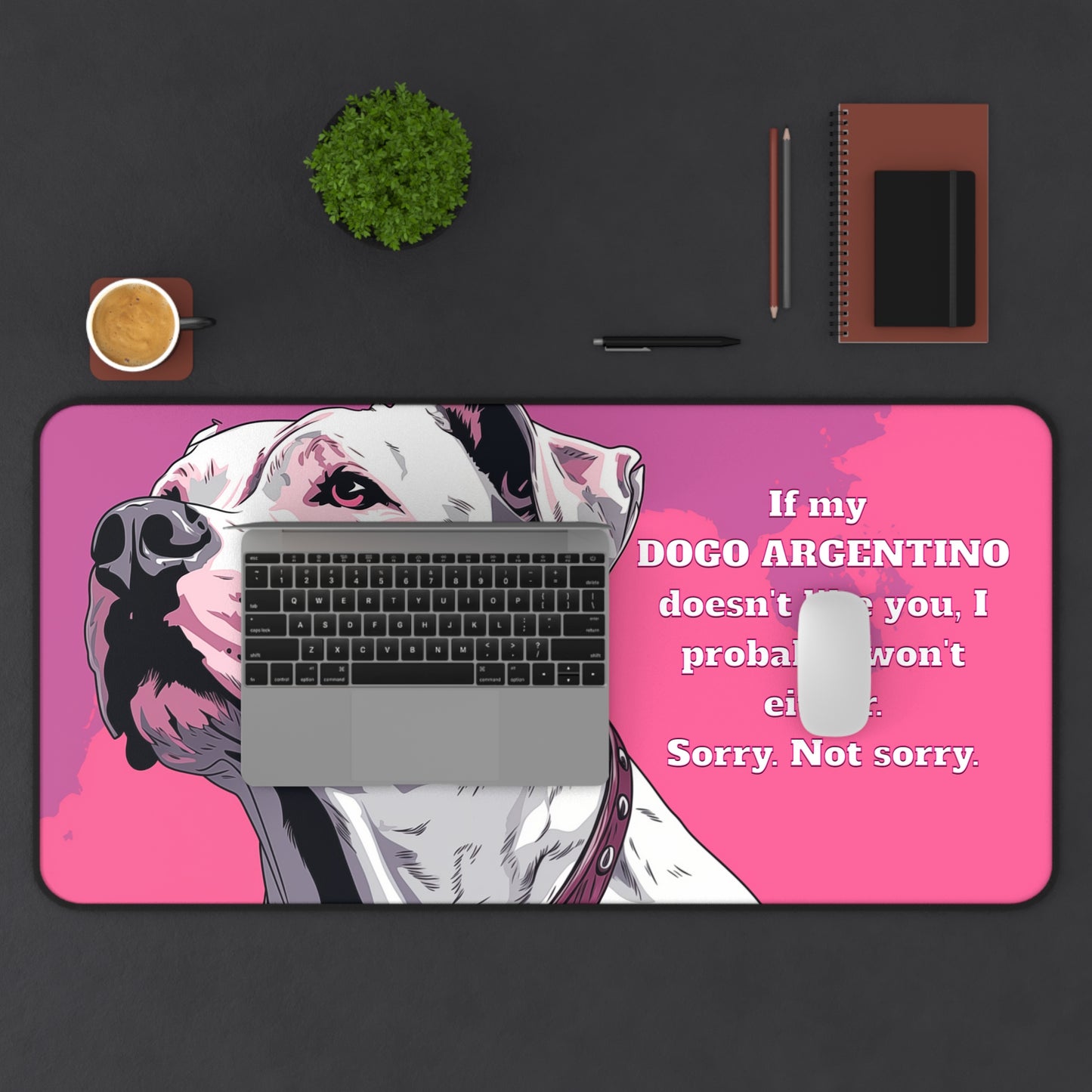Pink Dogo Desk Mat