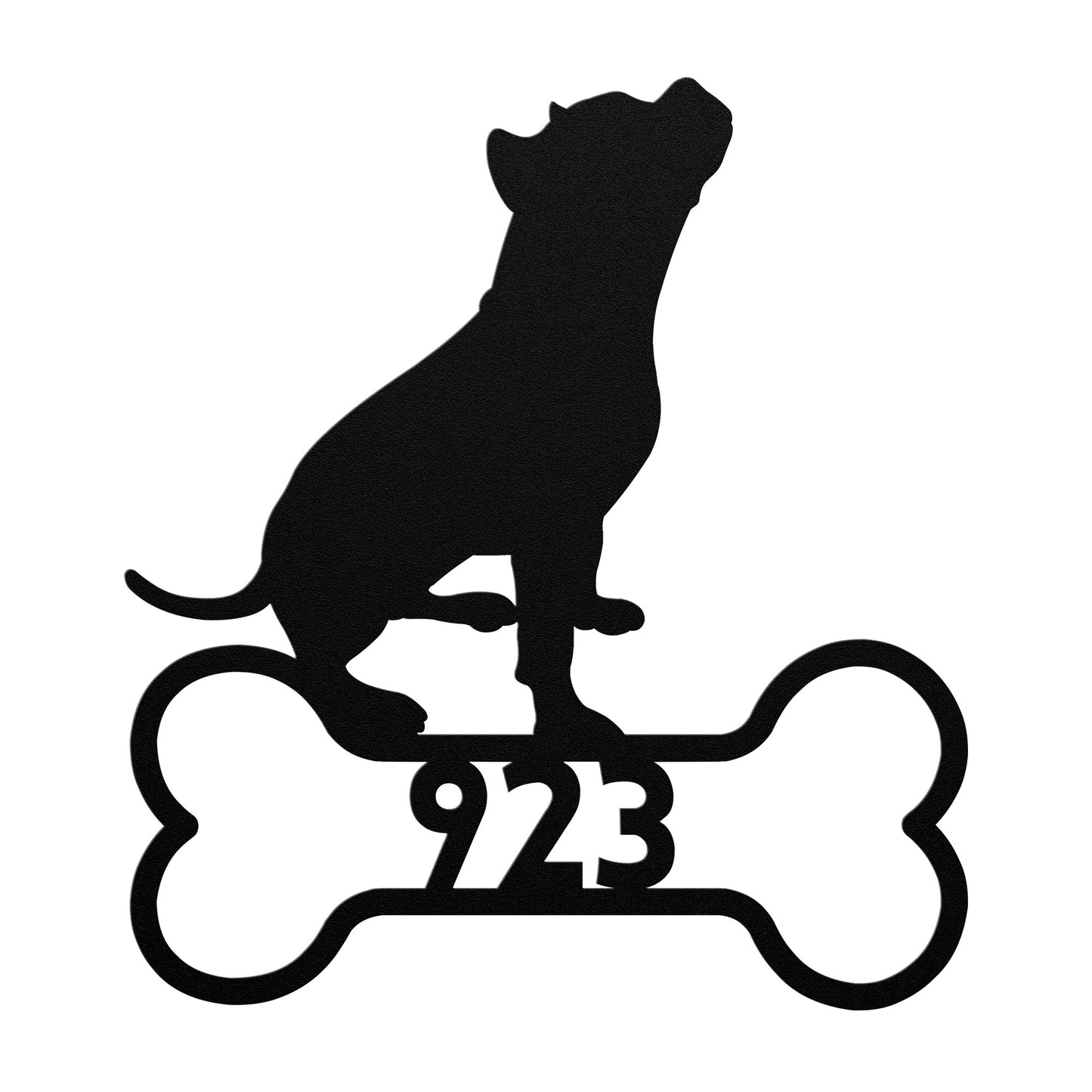 Dogo Begging Personalized House Number Metal Sign