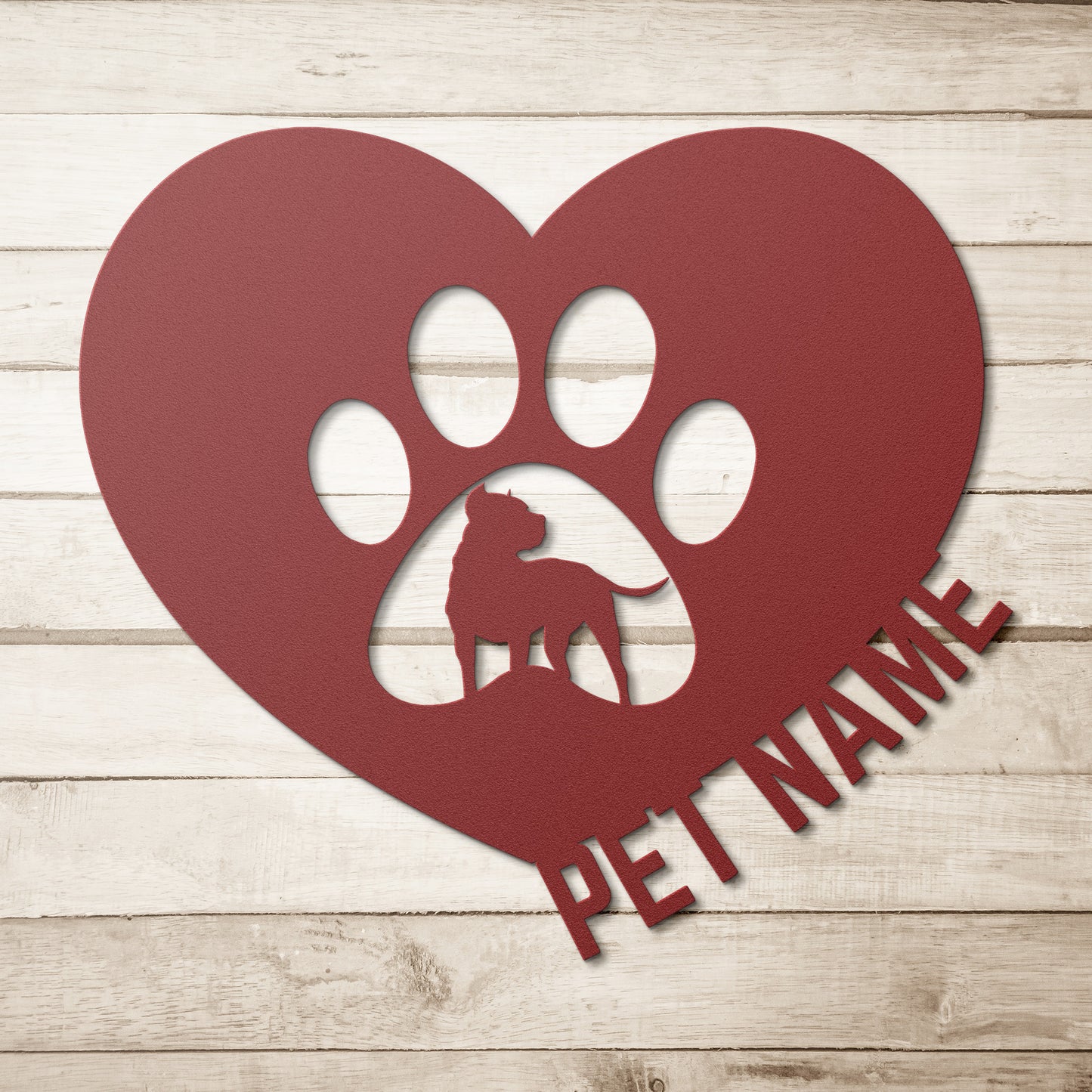Dogo Paw Heart Personalized Metal Sign