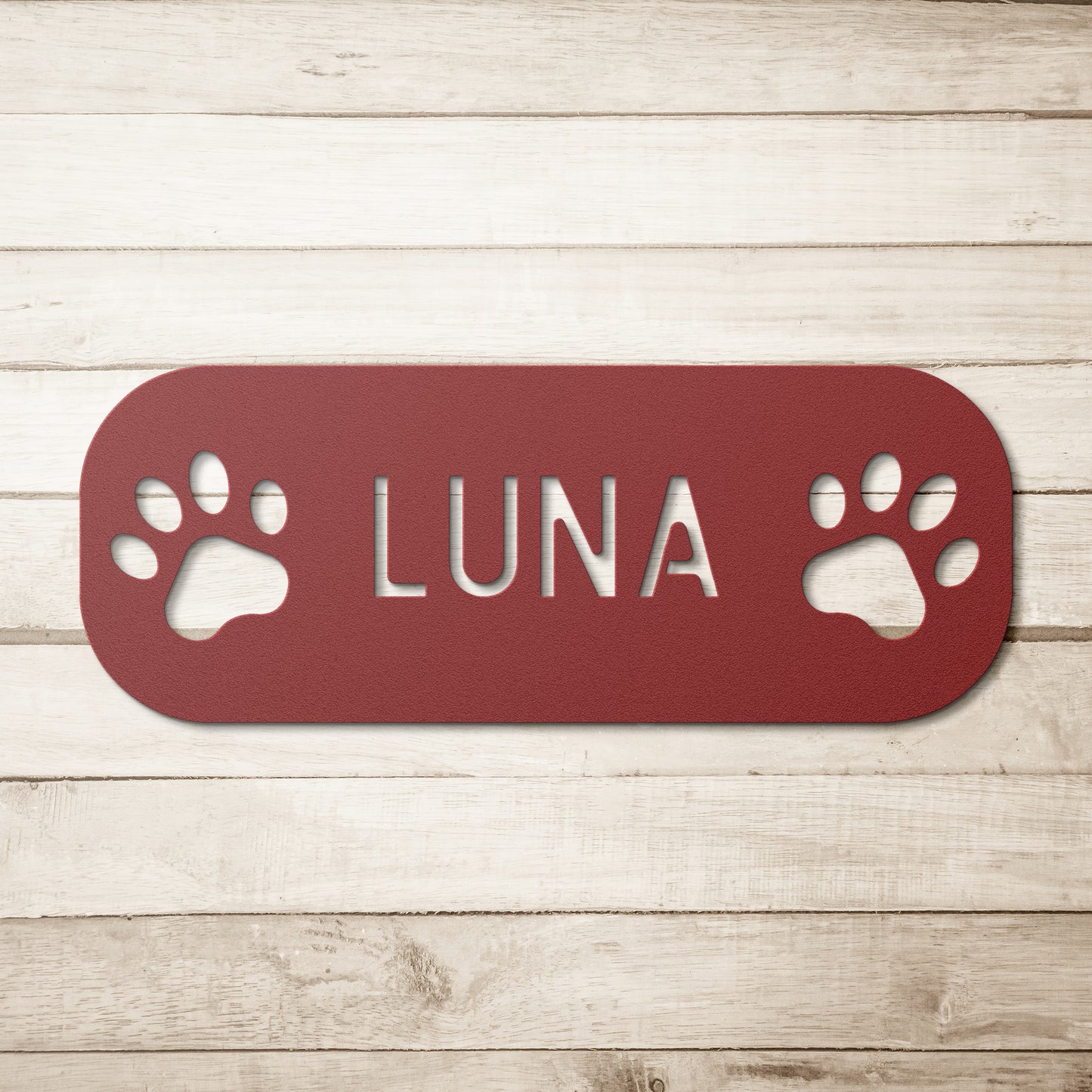 Double Paw Print Personalized Metal Sign