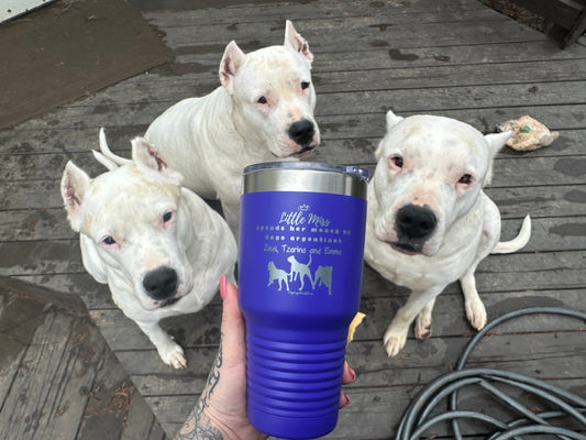 Little Miss Spends Her Money On Dogo Argentinos 3 Pet Personalized Laser Etched Tumbler 30oz