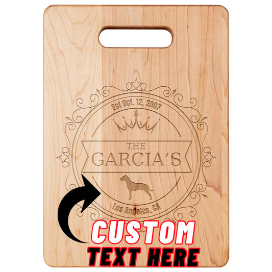 Dogo Crown & Dogo Personalized Laser Etched Cutting Board