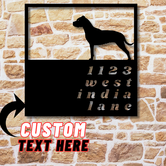 Modern Dogo Argentino Square Personalized Address Sign