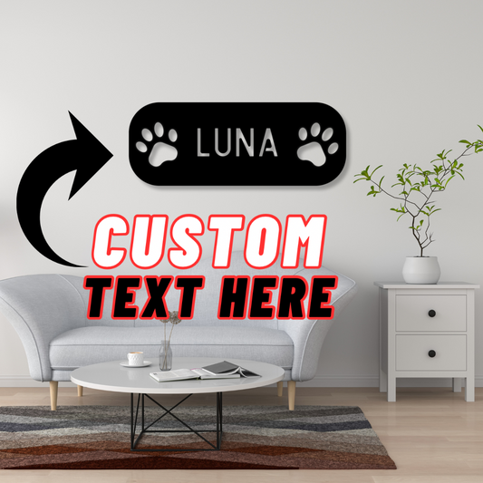 Double Paw Print Personalized Metal Sign