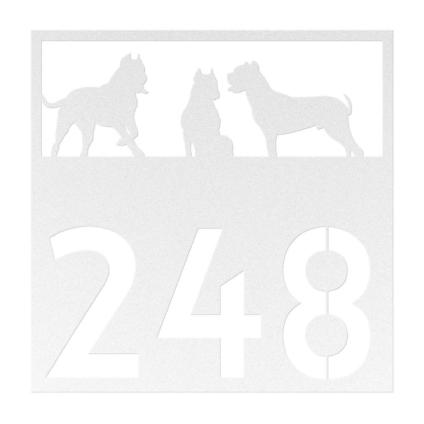 Modern Triple Dogo Personalized House Number Sign