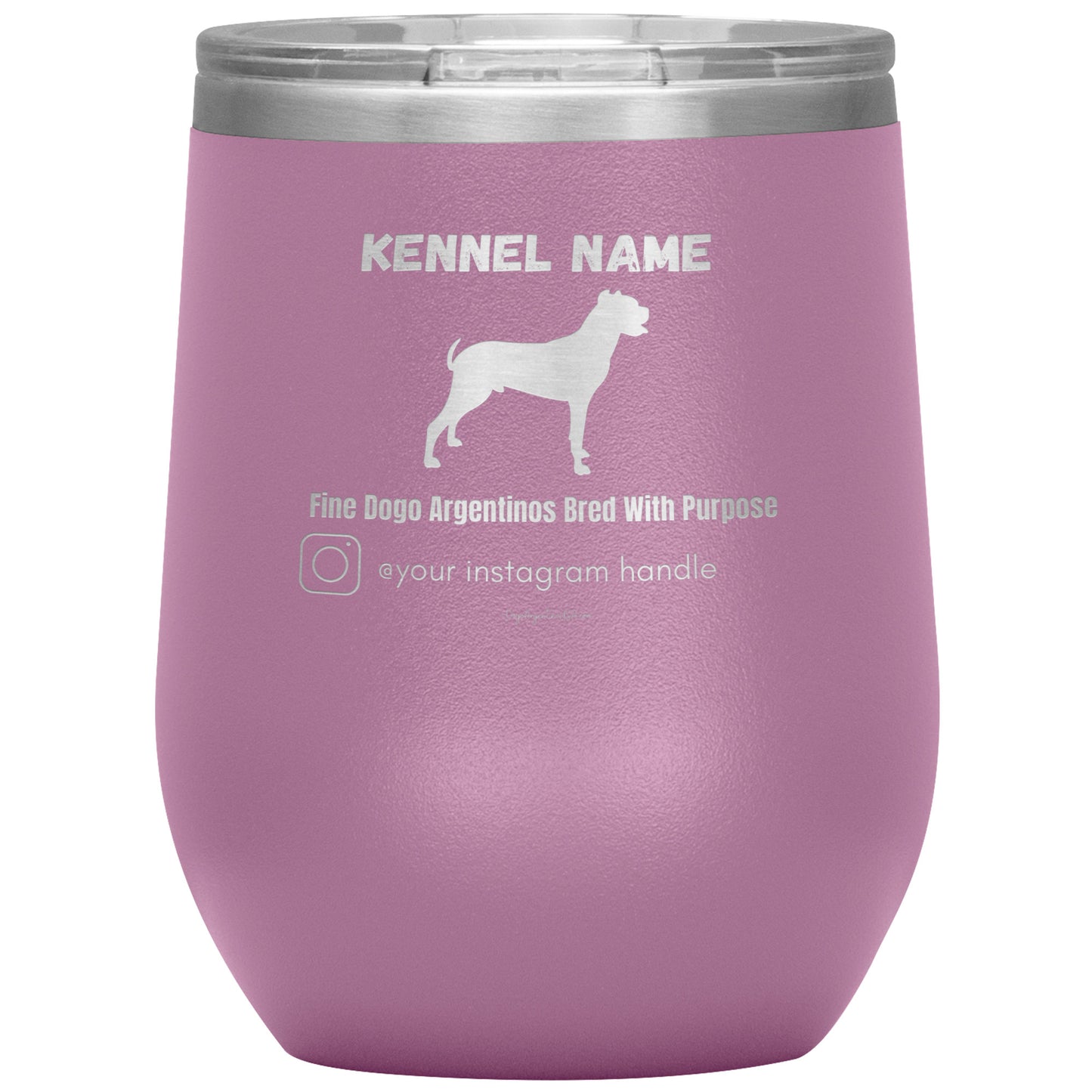 Personalized Laser Etched Kennel Name Stemless Wine Tumbler 12oz