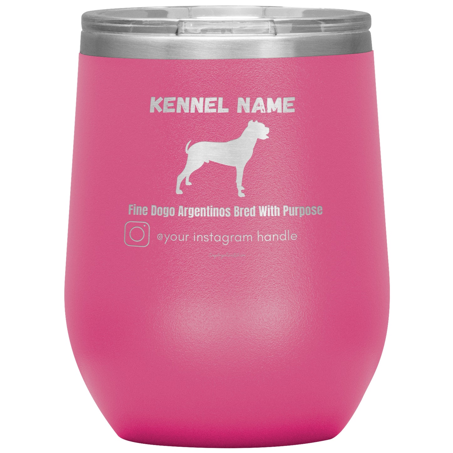 Personalized Laser Etched Kennel Name Stemless Wine Tumbler 12oz