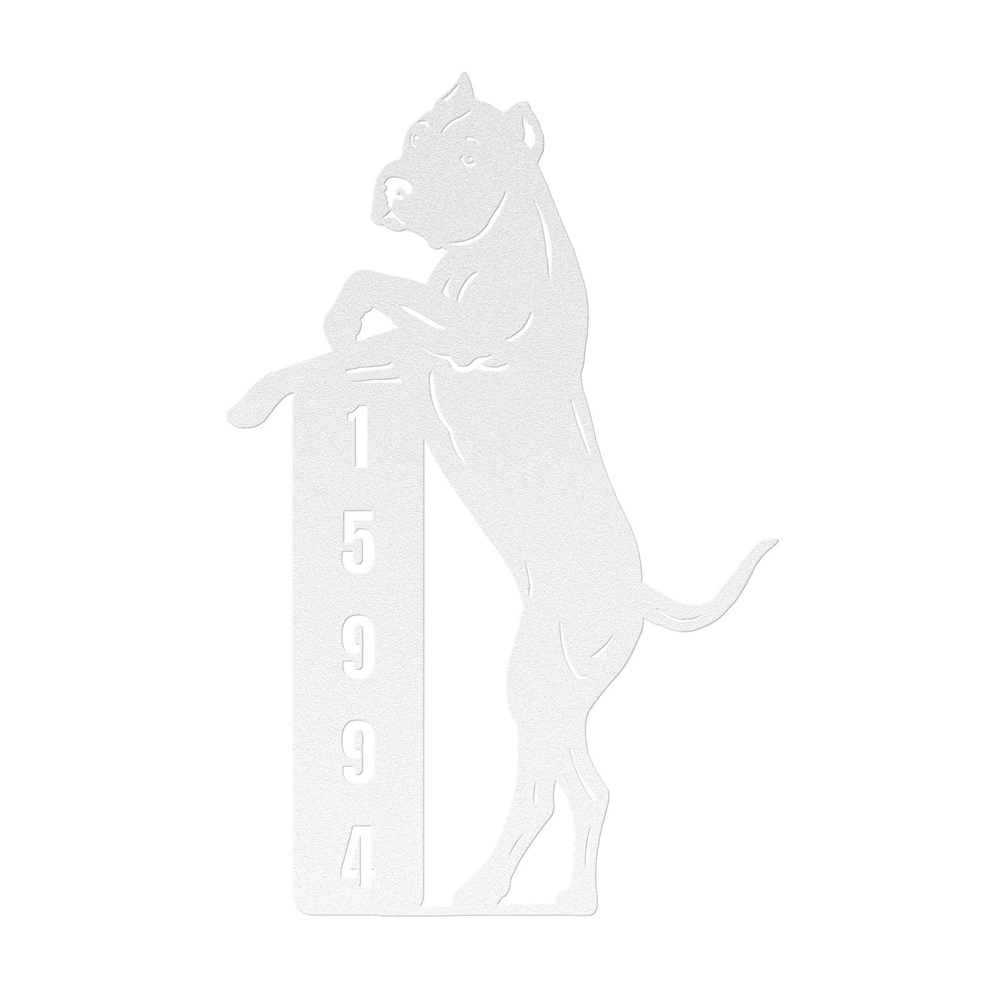 Standing Dogo Personalized House Number Metal Sign