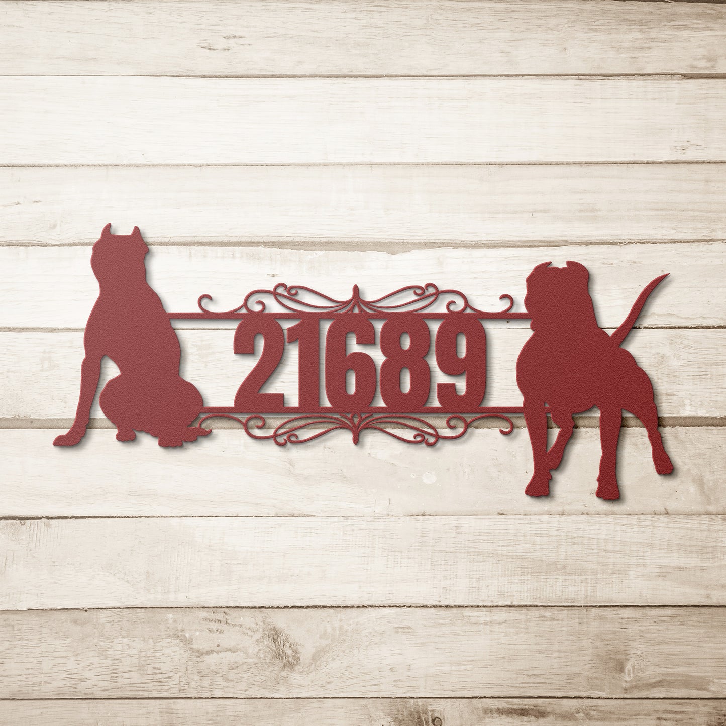 Two Woofers Personalized House Number Metal Sign