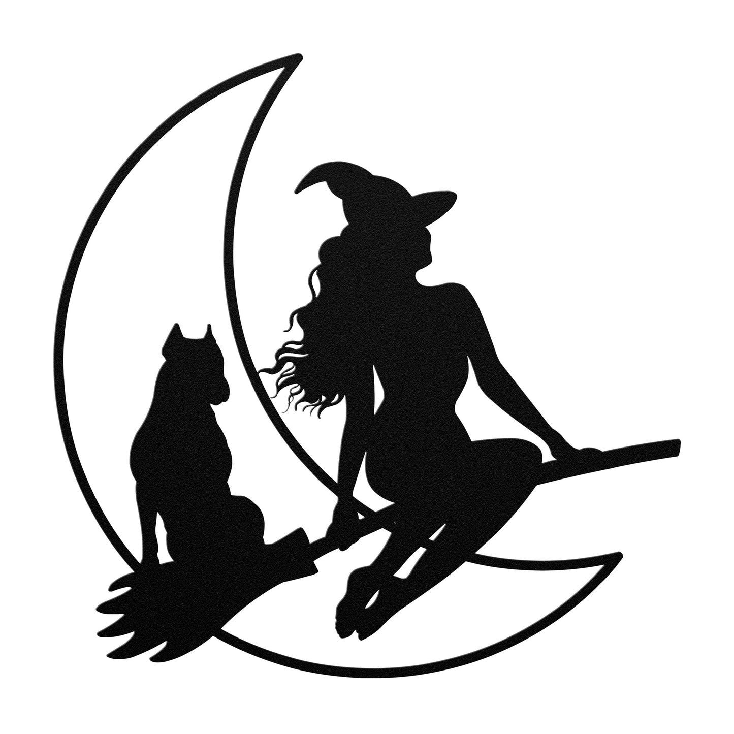 Witch and Her Dogo Metal Sign